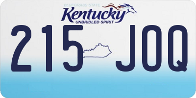 KY license plate 215JOQ