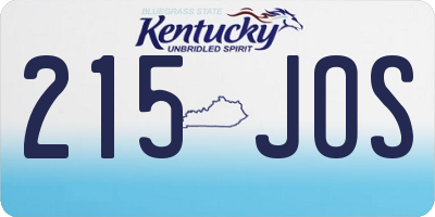 KY license plate 215JOS