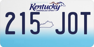 KY license plate 215JOT