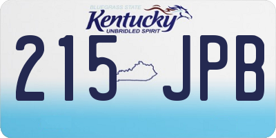 KY license plate 215JPB