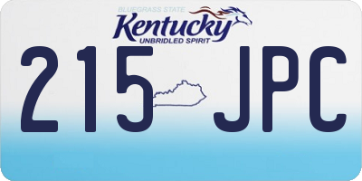 KY license plate 215JPC