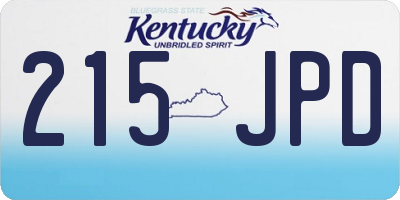 KY license plate 215JPD