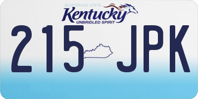 KY license plate 215JPK
