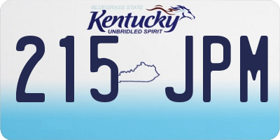 KY license plate 215JPM