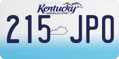 KY license plate 215JPO