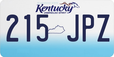 KY license plate 215JPZ