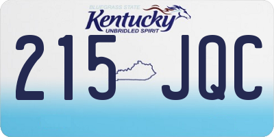 KY license plate 215JQC