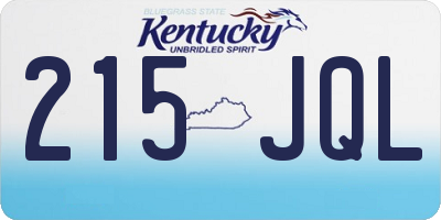 KY license plate 215JQL
