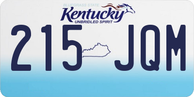KY license plate 215JQM