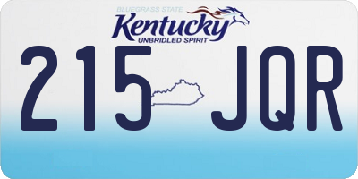 KY license plate 215JQR