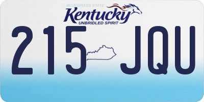 KY license plate 215JQU