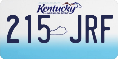 KY license plate 215JRF