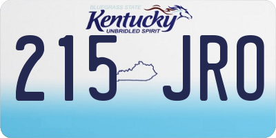 KY license plate 215JRO