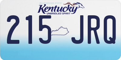 KY license plate 215JRQ