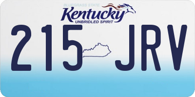 KY license plate 215JRV