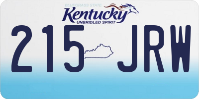 KY license plate 215JRW