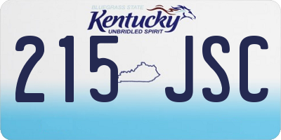 KY license plate 215JSC