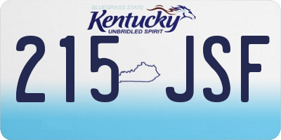 KY license plate 215JSF