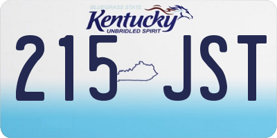 KY license plate 215JST