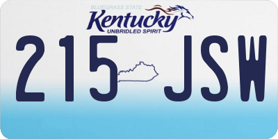 KY license plate 215JSW