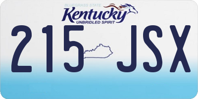 KY license plate 215JSX
