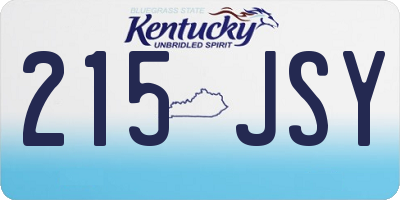 KY license plate 215JSY