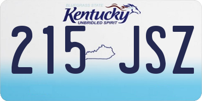 KY license plate 215JSZ