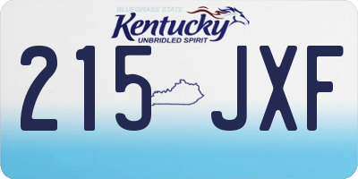 KY license plate 215JXF