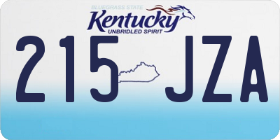KY license plate 215JZA