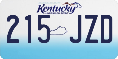 KY license plate 215JZD
