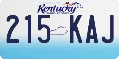 KY license plate 215KAJ