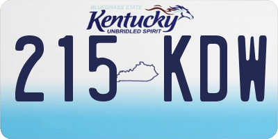 KY license plate 215KDW