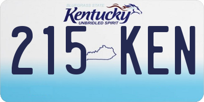 KY license plate 215KEN