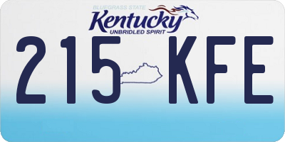 KY license plate 215KFE