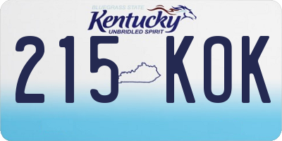 KY license plate 215KOK