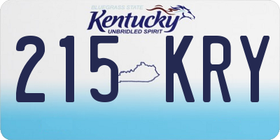 KY license plate 215KRY