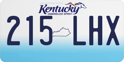 KY license plate 215LHX