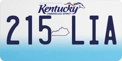 KY license plate 215LIA
