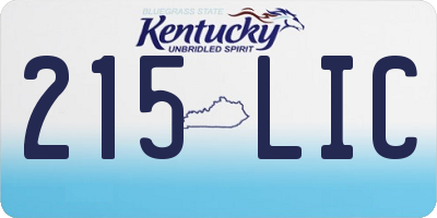KY license plate 215LIC
