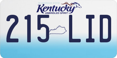 KY license plate 215LID