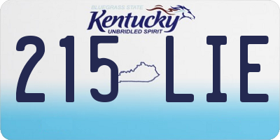 KY license plate 215LIE