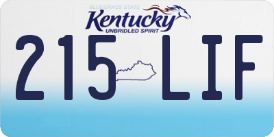 KY license plate 215LIF