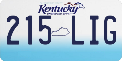 KY license plate 215LIG