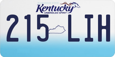 KY license plate 215LIH