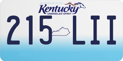 KY license plate 215LII