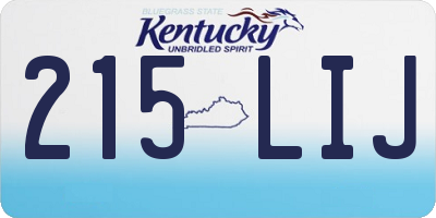 KY license plate 215LIJ