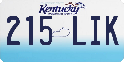 KY license plate 215LIK