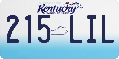 KY license plate 215LIL