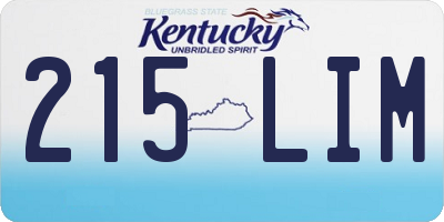 KY license plate 215LIM