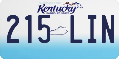KY license plate 215LIN